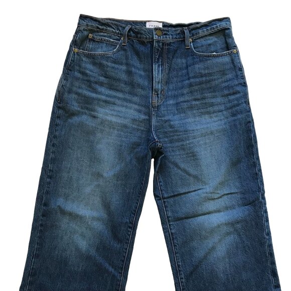 Frame Relaxed Straight Jeans Womens 32 Blue Beluga Modern Chew High Rise Denim - Picture 5 of 15